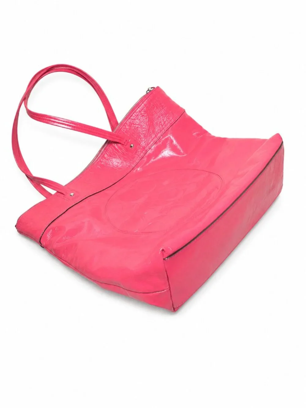 Coach‎ Laura F18900 Coral Pink Patent Leather Large Tote Bag